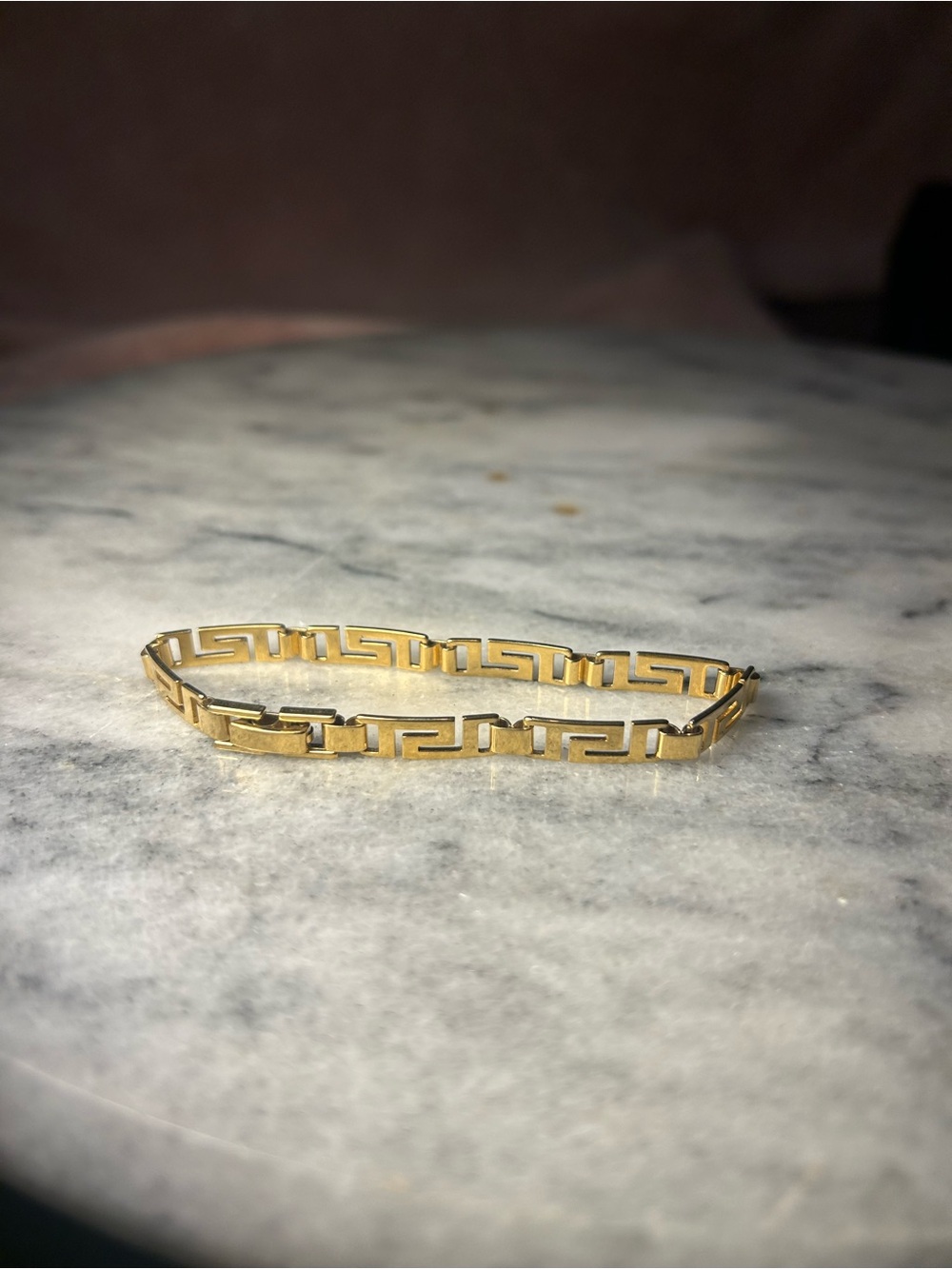 Gold Greek Key Link Bracelet for Women